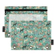 thumbnail image 1 of FORMRS 2 Pack Pencil Pouch for 3 Ring Binder with Clear Window Zipper Pen Case Stationery Organizer, Green Floral Horses Pattern, 1 of 6