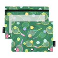 thumbnail image 1 of FORMRS 2 Pack Pencil Pouch for 3 Ring Binder with Clear Window Zipper Pen Case Stationery Organizer, Green Tennis Pattern, 1 of 6
