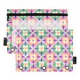 thumbnail image 1 of FORMRS 2 Pack Pencil Pouch for 3 Ring Binder with Clear Window Zipper Pen Case Stationery Organizer, Pink Mosaic Pattern, 1 of 6
