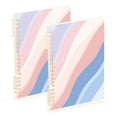 thumbnail image 1 of FORMRS 1-Subject Spiral Notebook 8" x 5" College Ruled 60 Refillable Sheet A5 Hard Cover, 2 Pack, Abstract Blue, 1 of 7