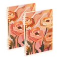 thumbnail image 1 of FORMRS 1-Subject Spiral Notebook 8" x 5" College Ruled 60 Refillable Sheet A5 Hard Cover, 2 Pack, Abstract Orange Flowers, 1 of 7