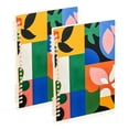thumbnail image 1 of FORMRS 1-Subject Spiral Notebook 8" x 5" College Ruled 60 Refillable Sheet A5 Hard Cover, 2 Pack, Abstract Plants, 1 of 7