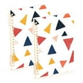 thumbnail image 1 of FORMRS 1-Subject Spiral Notebook 8" x 5" College Ruled 60 Refillable Sheet A5 Hard Cover, 2 Pack, Abstract Triangles, 1 of 7