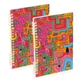 thumbnail image 1 of FORMRS 1-Subject Spiral Notebook 8" x 5" College Ruled 60 Refillable Sheet A5 Hard Cover, 2 Pack, Art City, 1 of 7