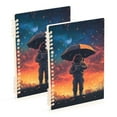 thumbnail image 1 of FORMRS 1-Subject Spiral Notebook 8" x 5" College Ruled 60 Refillable Sheet A5 Hard Cover, 2 Pack, Astronaut at Dawn, 1 of 7