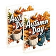 thumbnail image 1 of FORMRS 1-Subject Spiral Notebook 8" x 5" College Ruled 60 Refillable Sheet A5 Hard Cover, 2 Pack, Autumn Day Pattern, 1 of 7