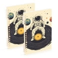 thumbnail image 1 of FORMRS 1-Subject Spiral Notebook 8" x 5" College Ruled 60 Refillable Sheet A5 Hard Cover, 2 Pack, Beige Astronaut Record, 1 of 7