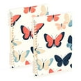 thumbnail image 1 of FORMRS 1-Subject Spiral Notebook 8" x 5" College Ruled 60 Refillable Sheet A5 Hard Cover, 2 Pack, Beige Butterflies, 1 of 7
