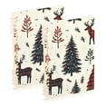 thumbnail image 1 of FORMRS 1-Subject Spiral Notebook 8" x 5" College Ruled 60 Refillable Sheet A5 Hard Cover, 2 Pack, Beige Christmas Forest, 1 of 7