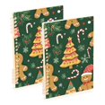 thumbnail image 1 of FORMRS 1-Subject Spiral Notebook 8" x 5" College Ruled 60 Refillable Sheet A5 Hard Cover, 2 Pack, Beige Christmas Gingerbread, 1 of 7