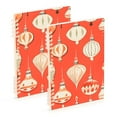 thumbnail image 1 of FORMRS 1-Subject Spiral Notebook 8" x 5" College Ruled 60 Refillable Sheet A5 Hard Cover, 2 Pack, Beige Christmas Ornaments Pattern, 1 of 7