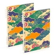 thumbnail image 1 of FORMRS 1-Subject Spiral Notebook 8" x 5" College Ruled 60 Refillable Sheet A5 Hard Cover, 2 Pack, Beige Floral Wave, 1 of 7
