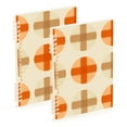 thumbnail image 1 of FORMRS 1-Subject Spiral Notebook 8" x 5" College Ruled 60 Refillable Sheet A5 Hard Cover, 2 Pack, Beige Geometric Pattern, 1 of 7