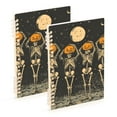 thumbnail image 1 of FORMRS 1-Subject Spiral Notebook 8" x 5" College Ruled 60 Refillable Sheet, 2 Pack, Beige Halloween Skeleton, 1 of 7