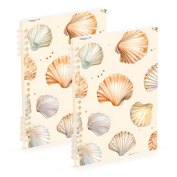 FORMRS 1-Subject Spiral Notebook 8" x 5" College Ruled 60 Refillable Sheet, 2 Pack, Beige Seashell