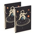 thumbnail image 1 of FORMRS 1-Subject Spiral Notebook 8" x 5" College Ruled 60 Refillable Sheet A5 Hard Cover, 2 Pack, Black Astronaut Space, 1 of 7