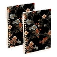 thumbnail image 1 of FORMRS 1-Subject Spiral Notebook 8" x 5" College Ruled 60 Refillable Sheet A5 Hard Cover, 2 Pack, Black Flowers, 1 of 7