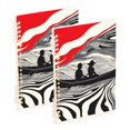 thumbnail image 1 of FORMRS 1-Subject Spiral Notebook 8" x 5" College Ruled 60 Refillable Sheet A5 Hard Cover, 2 Pack, Black Illusionary Boat, 1 of 7
