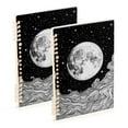 thumbnail image 1 of FORMRS 1-Subject Spiral Notebook 8" x 5" College Ruled 60 Refillable Sheet A5 Hard Cover, 2 Pack, Black Moon, 1 of 7