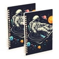 thumbnail image 1 of FORMRS 1-Subject Spiral Notebook 8" x 5" College Ruled 60 Refillable Sheet A5 Hard Cover, 2 Pack, Black Record, 1 of 7