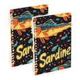 thumbnail image 1 of FORMRS 1-Subject Spiral Notebook 8" x 5" College Ruled 60 Refillable Sheet A5 Hard Cover, 2 Pack, Black Sardines Pattern, 1 of 7