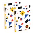 thumbnail image 1 of FORMRS 1-Subject Spiral Notebook 8" x 5" College Ruled 60 Refillable Sheet A5 Hard Cover, 2 Pack, Black Simple Shapes, 1 of 7