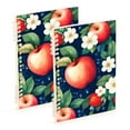 thumbnail image 1 of FORMRS 1-Subject Spiral Notebook 8" x 5" College Ruled 60 Refillable Sheet A5 Hard Cover, 2 Pack, Blue Apple Pattern, 1 of 7