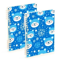FORMRS 1-Subject Spiral Notebook 8" x 5" College Ruled 60 Refillable Sheet, 2 Pack, Blue Bears