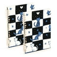 thumbnail image 1 of FORMRS 1-Subject Spiral Notebook 8" x 5" College Ruled 60 Refillable Sheet, 2 Pack, Blue Cat Stars, 1 of 7