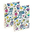 thumbnail image 1 of FORMRS 1-Subject Spiral Notebook 8" x 5" College Ruled 60 Refillable Sheet A5 Hard Cover, 2 Pack, Blue Doodle Pattern, 1 of 7