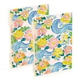 thumbnail image 1 of FORMRS 1-Subject Spiral Notebook 8" x 5" College Ruled 60 Refillable Sheet A5 Hard Cover, 2 Pack, Blue Floral Wave, 1 of 7