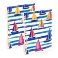 thumbnail image 1 of FORMRS 1-Subject Spiral Notebook 8" x 5" College Ruled 60 Refillable Sheet, 2 Pack, Blue Hand Drawn Sailboats, 1 of 7