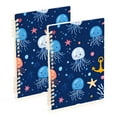 thumbnail image 1 of FORMRS 1-Subject Spiral Notebook 8" x 5" College Ruled 60 Refillable Sheet A5 Hard Cover, 2 Pack, Blue Jellyfish, 1 of 7