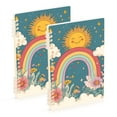 thumbnail image 1 of FORMRS 1-Subject Spiral Notebook 8" x 5" College Ruled 60 Refillable Sheet A5 Hard Cover, 2 Pack, Blue Rainbow, 1 of 7