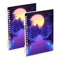 thumbnail image 1 of FORMRS 1-Subject Spiral Notebook 8" x 5" College Ruled 60 Refillable Sheet A5 Hard Cover, 2 Pack, Blue Road, 1 of 7