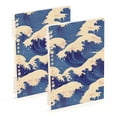 thumbnail image 1 of FORMRS 1-Subject Spiral Notebook 8" x 5" College Ruled 60 Refillable Sheet, 2 Pack, Blue Wave Pattern, 1 of 7