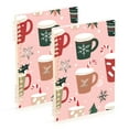 thumbnail image 1 of FORMRS 1-Subject Spiral Notebook 8" x 5" College Ruled 60 Refillable Sheet, 2 Pack, Brown Christmas Cups, 1 of 7