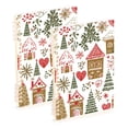 thumbnail image 1 of FORMRS 1-Subject Spiral Notebook 8" x 5" College Ruled 60 Refillable Sheet A5 Hard Cover, 2 Pack, Brown Nordic Christmas House, 1 of 7
