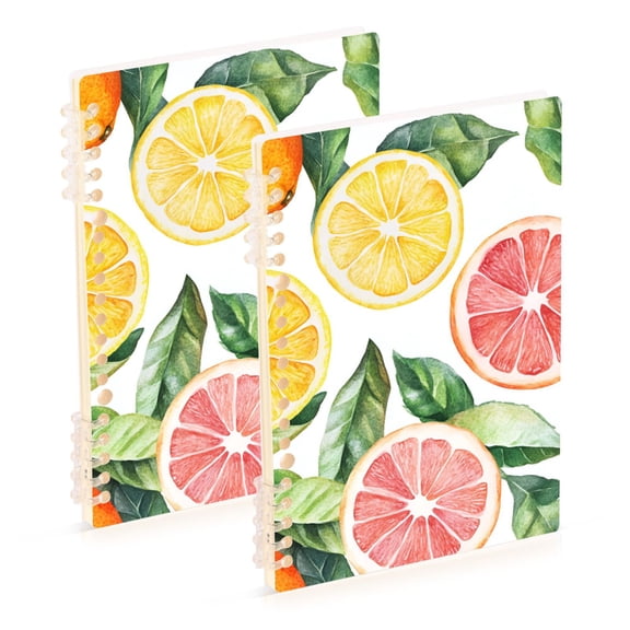 FORMRS 1-Subject Spiral Notebook 8" x 5" College Ruled 60 Refillable Sheet, 2 Pack, Candy Grapefruit