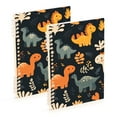 thumbnail image 1 of FORMRS 1-Subject Spiral Notebook 8" x 5" College Ruled 60 Refillable Sheet A5 Hard Cover, 2 Pack, Cartoon Dinosaur, 1 of 7