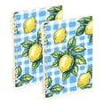 thumbnail image 1 of FORMRS 1-Subject Spiral Notebook 8" x 5" College Ruled 60 Refillable Sheet A5 Hard Cover, 2 Pack, Cartoon Plaid Lemon, 1 of 7