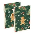 thumbnail image 1 of FORMRS 1-Subject Spiral Notebook 8" x 5" College Ruled 60 Refillable Sheet A5 Hard Cover, 2 Pack, Christmas Gingerbread, 1 of 7