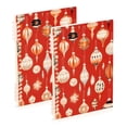 thumbnail image 1 of FORMRS 1-Subject Spiral Notebook 8" x 5" College Ruled 60 Refillable Sheet A5 Hard Cover, 2 Pack, Christmas Ornaments Pattern, 1 of 7