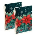 thumbnail image 1 of FORMRS 1-Subject Spiral Notebook 8" x 5" College Ruled 60 Refillable Sheet A5 Hard Cover, 2 Pack, Christmas Poinsettia, 1 of 7