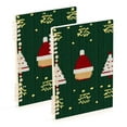 thumbnail image 1 of FORMRS 1-Subject Spiral Notebook 8" x 5" College Ruled 60 Refillable Sheet A5 Hard Cover, 2 Pack, Christmas Santa Hats, 1 of 7