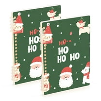 FORMRS 1-Subject Spiral Notebook 8" x 5" College Ruled 60 Refillable Sheet, 2 Pack, Christmas Santa