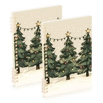 FORMRS 1-Subject Spiral Notebook 8" x 5" College Ruled 60 Refillable Sheet, 2 Pack, Christmas Stars