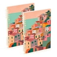 thumbnail image 1 of FORMRS 1-Subject Spiral Notebook 8" x 5" College Ruled 60 Refillable Sheet A5 Hard Cover, 2 Pack, Cityscape Painting, 1 of 7