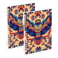 thumbnail image 1 of FORMRS 1-Subject Spiral Notebook 8" x 5" College Ruled 60 Refillable Sheet A5 Hard Cover, 2 Pack, Colorful Abstract Eagle, 1 of 7