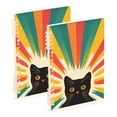 thumbnail image 1 of FORMRS 1-Subject Spiral Notebook 8" x 5" College Ruled 60 Refillable Sheet A5 Hard Cover, 2 Pack, Colorful Black Cat, 1 of 7